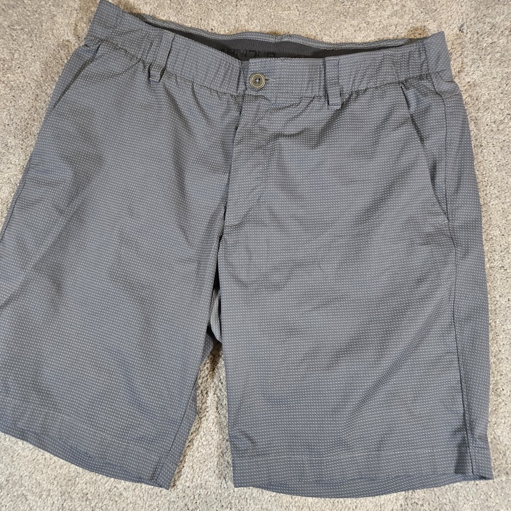 Under Armour Shorts Mens 36 Gray 9" Inseam HeatGear Golf Stretch
